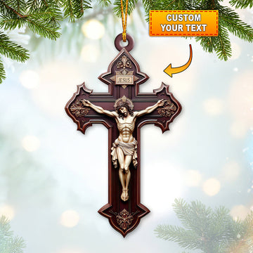 Joycorners Custom Name Jesus Christ Ornament, Christmas Gift for Christian 2D Flat LM2211