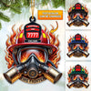 Joycorners Custom Name Fire Fighter Ornament, Fire Fighter Christmas Gifts 2D Flat LM2211