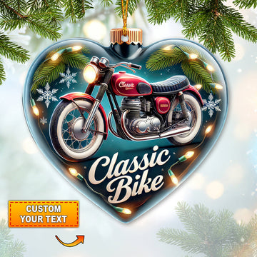 Joycorners Custom Name Classic Bike Ornament, Christmas Gift for Classic Bike Lover 2D Flat LM2211