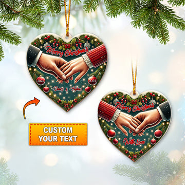 Joyccorners Custom Name Christmas With Love Ornament, Home Decor Christmas Gift 2D Flat LM2111