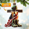 Joycorners Custom Name U.S Veteran Ornament, U.S Veteran Memorial Christmas Gift 2D Flat LM2211