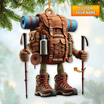 Joycorners Custom Name Hiking Ornament, Hiking Lover Christmas Decoration453 2D Flat LM2111