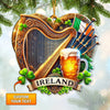 Joycorners Custom Name Ireland Ornament, Christmas Gift for Ireland Lover 2D Flat LM2211