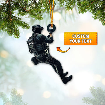 Joyccorners Custom Name SWAT Ornament, Gift For Swat Polices 2D Flat LM2111