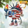 Joycorners Custom Name American Christmas Ornament, America Lover Christmas Gift 2D Flat LM2111