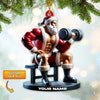 Joycorners Custom Name Santa Gym Ornament, Gymnastics Christmas Gift 2D Flat LM2211