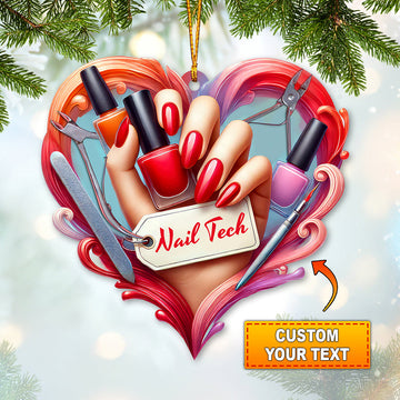 Joycorners Custom Name Nail Tech Ornament, Christmas Gift for Nail Artist 2D Flat LM2211