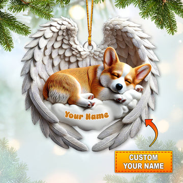 Joycorners Custom Name Corgi Ornament, Corgi Lover Christmas Gift 2D Flat LM2111