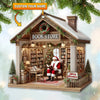 Joycorners Custom Name Book Store Ornament, Book Lover Christmas Gift 2D Flat LM2211