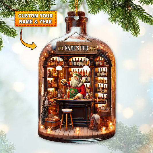 Joycorners Custom Name Barista Ornament, Bartender Ornament, Home Decor Christmas Gift 2D Flat LM2211