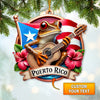 Joycorners Custom Name Puerto Rico Ornament, Christmas Gift for Puerto Rico Lovers 2D Flat LM2211