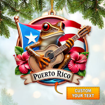 Joycorners Custom Name Puerto Rico Ornament, Christmas Gift for Puerto Rico Lovers 2D Flat LM2211