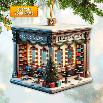 Joycorners Custom Name Hair Salon Ornament, Hair Salon Christmas Decoration 2D Flat LM2211