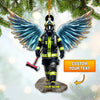 Joycorners Custom Name Firefighter Ornament, Firefighter Memorial Christmas Gifts 2D Flat LM2211
