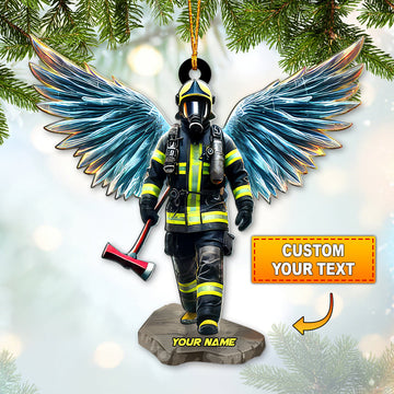 Joycorners Custom Name Firefighter Ornament, Firefighter Memorial Christmas Gifts 2D Flat LM2211
