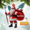 Joycorners Custom Name Santa Dentist Ornament, Dentist Christmas Gift 2D Flat LM2111