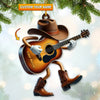 Joycorners Custom Name Guitarist  Ornament, Guitarist Christmas Gift 2D Flat LM2211