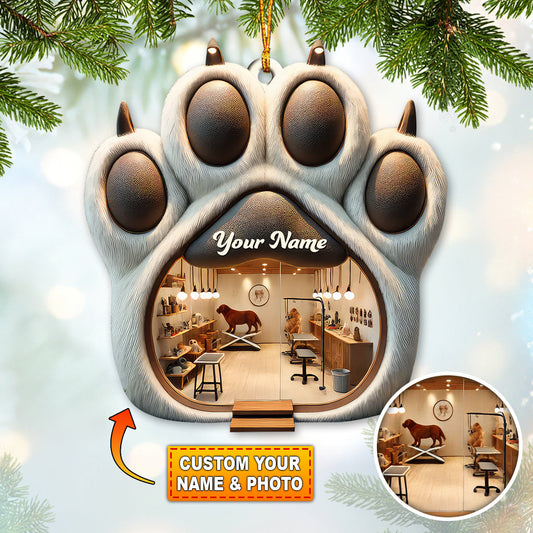 Joycorners Custom Name and Photo Groomer Ornament, Home Decor Christmas Gift 2D Flat LM2211
