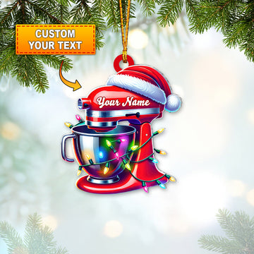 Joyccorners Custom Name Baker Christmas Ornament, Santa Christmas Gift 2D Flat LM2111