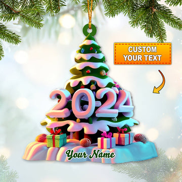 Joycorners Custom Name Christmas Tree Ornament, Christmas Gift 2D Flat LM2211