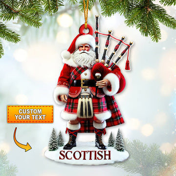 Joycorners Custom Name Scotland Ornament, Christmas Gift for Scotland Lovers 2D Flat LM2111