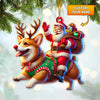 Joycorners Custom Name Santa, Corgi Deer Ornament, Santa Christmas Gift 2D Flat LM2111