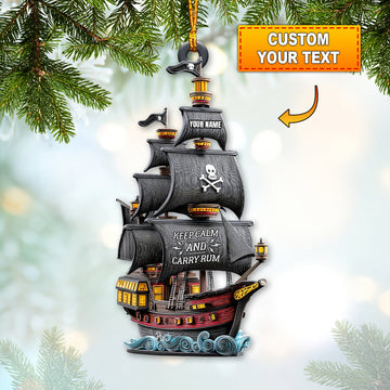 Joycorners Keep Calm And Carry Rum, Home Decor, Christmas Ornament, Personalized Ornament 2D Flat LM2111