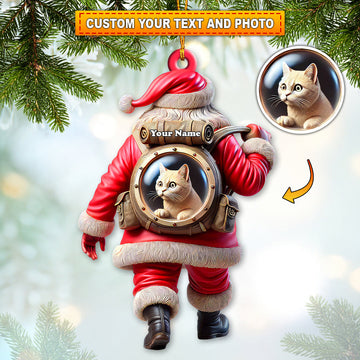 Joycorners Custom Name Santa and Pet Ornament, Pet Lover Christmas Gift 2D Flat LM2111