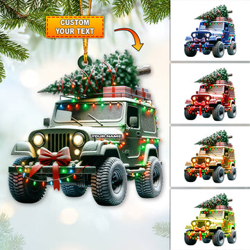 Joycorners Custom Name Jeep Ornament, Christmas Gift for Jeep Lover15 2D Flat LM2111
