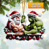 Joycorners Custom Name Santa and Stink Ornament, Santa and Stink Christmas Gift 2D Flat LM2111