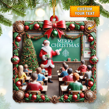 Joycorners Custom Name Teacher Christmas Ornament, Christmas Gift for Teacher 2D Flat LM2211