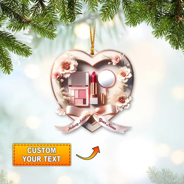 Joyccorners Custom Name Makeup Ornament, Christmas Gift for Makeup Lover 2D Flat LM2111
