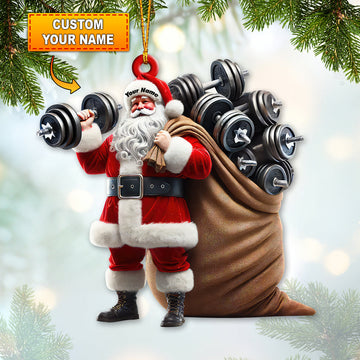 Joycorners Custom Name Gym Santa Ornament, Gymnastics Christmas Gift 2D Flat LM2111
