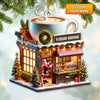 Joycorners Custom Name Coffee Shop Ornament, Coffee Love Christmas Gift56 2D Flat LM2111