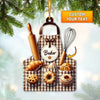 Joycorners Custom Name Baker Ornament, Christmas Gift for Baker Lovers 2D Flat LM2211