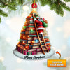 Joycorners Custom Name Santa Book Tree Ornament, Christmas Gift for Book Lover 2D Flat LM2211