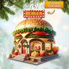 Joycorners Custom Name Burger Ornament, Burger Lover Christmas Gift 2D Flat LM2111