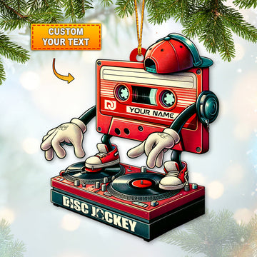 Joycorners Custom Name Disc Jockey Ornament, Christmas Gift for Disc Jockey 2D Flat LM2211