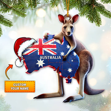 Joycorners Custom Name Australia Ornament, Christmas Gift for Australia Lover 2D Flat LM2111