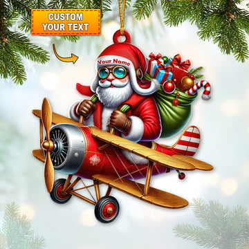 Joycorners Custom Name Santa Ornament, Santa Christmas Gift 2D Flat LM2111