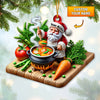 Joycorners Custom Name Chef Santa Ornament, Christmas Gift for Cooking Lover5 2D Flat LM2111