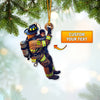 Joyccorners Custom Name Fire Fighter Ornament, Fire Fighter Gifts 2D Flat LM2111