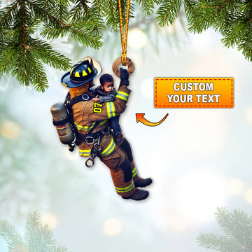 Joyccorners Custom Name Fire Fighter Ornament, Fire Fighter Gifts 2D Flat LM2111