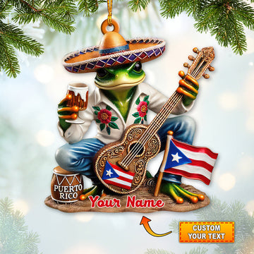 Joycorners Custom Name Puerto Rico Ornament, Puerto Rico Christmas Gift 2D Flat LM2111