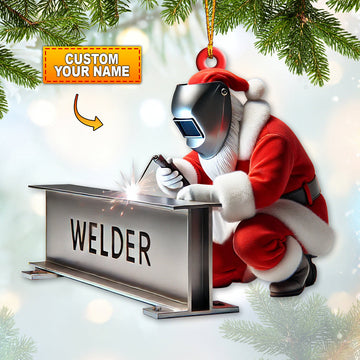 Joycorners Custom Name Welder Ornament, Christmas Gift for Welder 2D Flat LM2111
