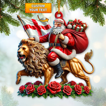 Joycorners Custom Name England Christmas Ornament, England Lover Christmas Gift 2D Flat LM2111