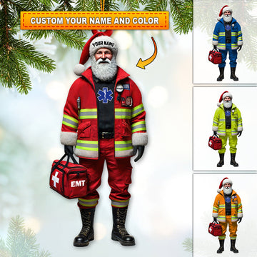Joycorners Custom Name EMT Ornament, EMT Lover Christmas Gift 2D Flat LM2111
