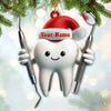 Joycorners Custom Name Dentist Ornament, Christmas Gift for Dentist1 2D Flat LM2111
