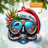 Joycorners Custom Name Diving Ornament, Christmas Gift for Diving Lover 2D Flat LM2111
