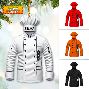 Joycorners Custom Name Chef Ornament, Christmas Gift for Cooking Lover5 2D Flat LM2211